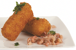 CROQUETA DE CAMARONES ARTESANOS.40% CAMARONES GRIS-ABAKE-3X30X75GRAMMOS  -18°C