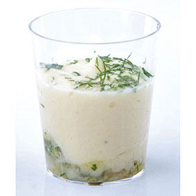 TARTAR DE BACALAO / CURRY / COLIFLOR-APERO-VIDRIO FRÍO -48pcx66ml    -18)c