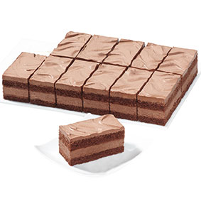 DESSERT-CHOCOLAT SLICES-GLUTENFREE&amp;LACTOSE FREE- 4X1300GR (FORMS 108GR)            -18°C