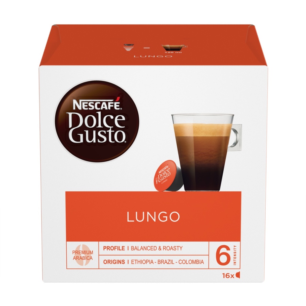 CUP DE CAFÉ, DOLCE GUSTO-LUNGO -4X16X6X104GRAMMOS