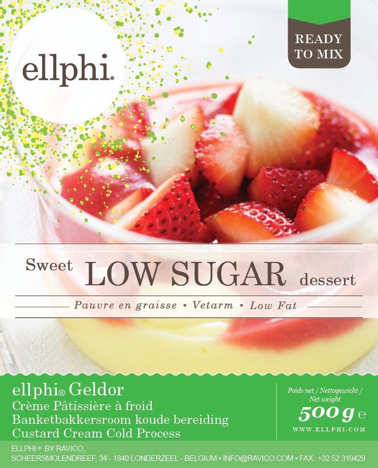 ELLPHI-GELDOR(CONFECTIONER CREAM COLD POWDER) (WITH SUGAR SUBSTITUTE) -6X500GRAM