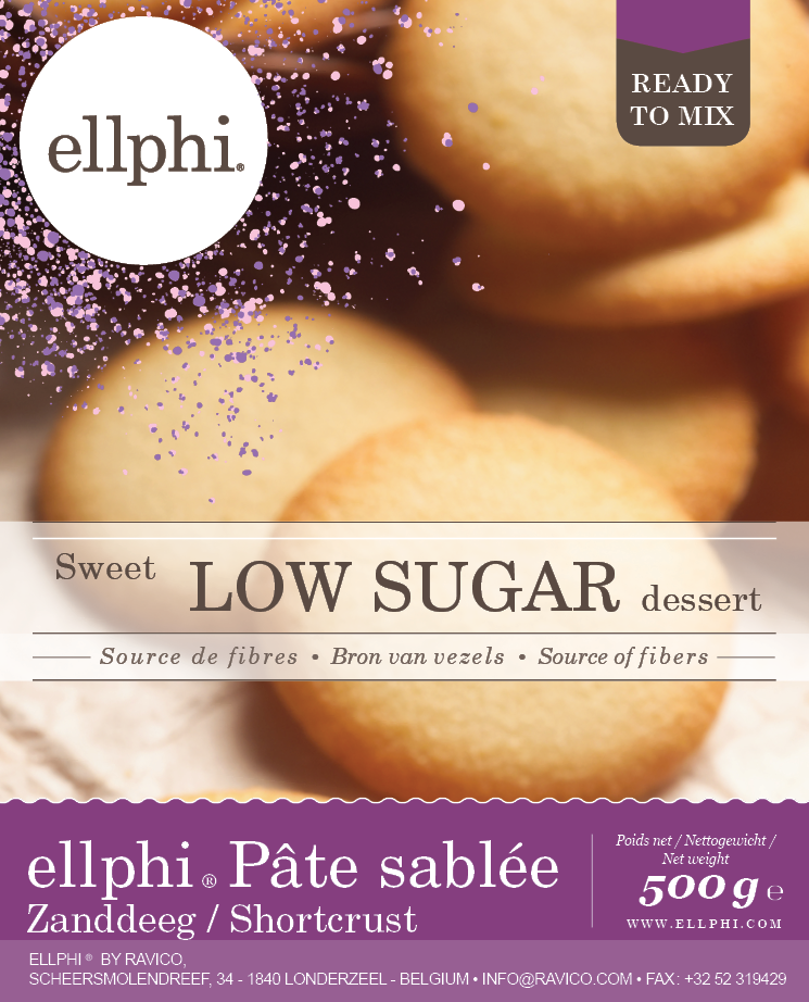 ELLPHI-POUDRE DE MÉLANGE DE PÂTE DE SABLE (AVEC SUBSTITUT DE SUCRE) 6X500GRAMME