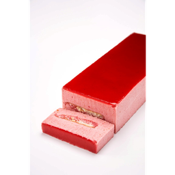 DESSERT/BAVAROIS RASPBERRY WITH BISCUIT (22X8X4CM) - 12 PASTY  RECTANGULAR  -18°C   -   DEFROST